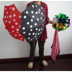 Polka Dot Silk +Umbrellas illusion/Temp out stock